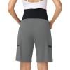 image:imageFoucome Womens Maternity Shorts Quick Dry Lightweight Pregnancy Athletic Workout Hiking Cargo Shorts with Zipper PocketsGrey
