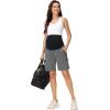 image:imageFoucome Womens Maternity Shorts Quick Dry Lightweight Pregnancy Athletic Workout Hiking Cargo Shorts with Zipper PocketsGrey