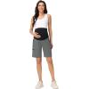 image:imageFoucome Womens Maternity Shorts Quick Dry Lightweight Pregnancy Athletic Workout Hiking Cargo Shorts with Zipper PocketsGrey