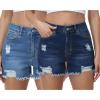 image:imageFoucome 2 Pack Womens Jean Shorts High Waisted Stretchy Ripped Denim Shorts with Pockets2 Pack Mid BlueDark Blue