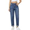 image:imageFoucome Boyfriend Jeans for Women High Waisted Stretchy Baggy Denim PantsDark Blue