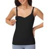 image:imageFoucome Nursing Tank Tops for Breastfeeding Comfort Stretch Nursing Cami Shirts with Built in BraBlack