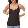 image:imageFoucome Nursing Tank Tops for Breastfeeding Comfort Stretch Nursing Cami Shirts with Built in BraBrown