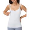 image:imageFoucome Nursing Tank Tops for Breastfeeding Comfort Stretch Nursing Cami Shirts with Built in BraWhite