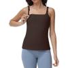 image:imageFoucome Nursing Tank Tops for Breastfeeding Square Neck Nursing Camisoles Yoga Workout Shirt with Built in BraBrown