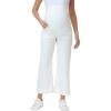 image:imageFoucome Womens Maternity Jeans Wide Leg Trendy Cropped Denim Pants Stretchy Baggy Pregnancy Capris JeansWhite