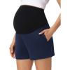 image:imageFoucome Womens Maternity Shorts Comfy Cotton French Terry Pregnancy Sweat Workout Casual Lounge Shorts with PocketsNavy
