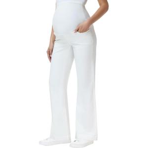 image:imageFoucome Maternity Jeans Over The Belly Wide Leg Jeans Stretch Baggy Pregnancy Denim PantsWhite