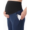 image:imageFoucome Maternity Joggers Fleece Lined Cotton SweatpantsBlue