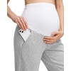 image:imageFoucome Maternity Joggers Fleece Lined Cotton SweatpantsGrey