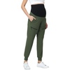 image:imageFoucome Womens Maternity Cargo Joggers with 4 Zipper PocketsArmy Green