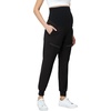 image:imageFoucome Womens Maternity Cargo Joggers with 4 Zipper PocketsBlack