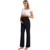 image:imageFoucome Womens Maternity Pants Wide Leg Pregnancy Work Pants2 Pack Black