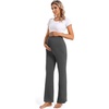 image:imageFoucome Womens Maternity Pants Wide Leg Pregnancy Work Pants2 Pack Blackgrey