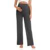 image:imageFoucome Womens Maternity Pants Wide Leg Pregnancy Work Pants2 Pack Blackgrey