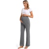 image:imageFoucome Womens Maternity Pants Wide Leg Pregnancy Work Pants2 Pack Blackmelange Grey