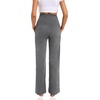 image:imageFoucome Womens Maternity Pants Wide Leg Pregnancy Work Pants2 Pack Blackmelange Grey