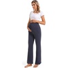 image:imageFoucome Womens Maternity Pants Wide Leg Pregnancy Work Pants2 Pack Blacknavy