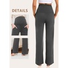 image:imageFoucome Womens Maternity Pants Wide Leg Pregnancy Work PantsBlackGreyMelange Grey