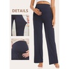 image:imageFoucome Womens Maternity Pants Wide Leg Pregnancy Work PantsBlackGreyNavy