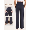 image:imageFoucome Womens Maternity Pants Wide Leg Pregnancy Work PantsBlackGreyNavy