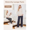 image:imageFoucome Womens Maternity Pants Wide Leg Pregnancy Work PantsBlackMelange GreyNavy