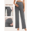 image:imageFoucome Womens Maternity Pants Wide Leg Pregnancy Work PantsBlackMelange GreyNavy