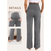 image:imageFoucome Womens Maternity Pants Wide Leg Pregnancy Work PantsBlackMelange GreyNavy