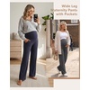 image:imageFoucome Womens Maternity Pants Wide Leg Pregnancy Work PantsBlackMelange GreyNavy
