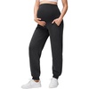 image:imageFoucome Maternity Joggers Fleece Lined Cotton SweatpantsBlack
