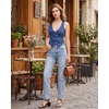 image:imageFoucome Jean Vest Top for Women V Neck Cropped Denim VestDark Blue