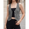 image:imageFoucome Jean Vest Top for Women V Neck Cropped Denim VestGrey