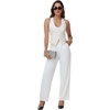 image:imageFoucome Vest Tops for Women Fitted Racerback Linen WaistcoatBeige