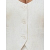 image:imageFoucome Vest Tops for Women Fitted Racerback Linen WaistcoatBeige