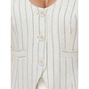 image:imageFoucome Vest Tops for Women Fitted Racerback Linen WaistcoatBeige Pinstripe