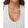 image:imageFoucome Vest Tops for Women Fitted Racerback Linen WaistcoatBeige Pinstripe