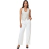 image:imageFoucome Vest Tops for Women Fitted Racerback Linen WaistcoatBeige Pinstripe