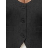 image:imageFoucome Vest Tops for Women Fitted Racerback Linen WaistcoatBlack