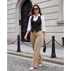 image:imageFoucome Vest Tops for Women Fitted Racerback Linen WaistcoatBlack