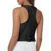 image:imageFoucome Vest Tops for Women Fitted Racerback Linen WaistcoatBlack
