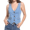 image:imageFoucome Jean Vest Top for Women V Neck Cropped Denim VestLight Blue