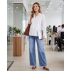 image:imageFoucome Maternity Jeans Wide Leg Raw Hem Denim PantsDark Blue