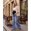 image:imageFoucome Maternity Jeans Wide Leg Raw Hem Denim PantsDark Blue