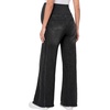 image:imageFoucome Maternity Jeans Wide Leg Raw Hem Denim PantsWash Black
