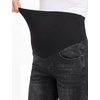 image:imageFoucome Maternity Jeans Wide Leg Raw Hem Denim PantsWash Black