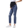 image:imageFoucome Womens Maternity Jeans Straight Leg Boyfriend JeansDark Blue