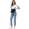 image:imageFoucome Womens Maternity Jeans Straight Leg Boyfriend JeansLight Blue