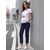 image:imageFoucome Womens Maternity Jeans Straight Leg Boyfriend JeansVintage Dark Blue