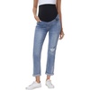 image:imageFoucome Womens Maternity Jeans Straight Leg Boyfriend JeansLight Blue