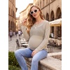 image:imageFoucome Maternity Sweaters Trendy Hollow Out Pregnancy TopsApricot